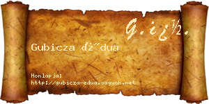 Gubicza Édua névjegykártya